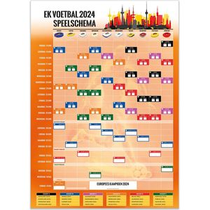 Speelschema Poster EK voetbal 2024 | A3 | 29,7 x 42 cm | Oranje