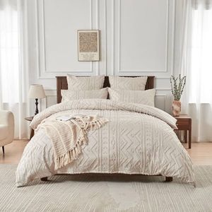 Elegant getuft dekbedovertrek - 1 stuk - 100% microvezel - 155x220 cm