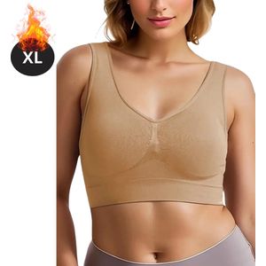 Livano BH Zonder Beugel - Zonder Bandjes - Push-up Bh's - Comfort Beha - Gemengd - Comfortabel - Lichtabrikoos - Maat S