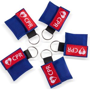 Dinilu - 10 x Reanimatiemaskers in Blauwe Sleutelhangers