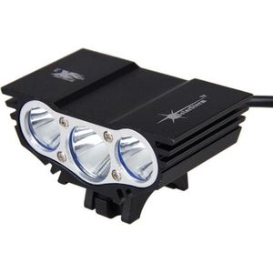 SolarStorm X3 USB MTB/race LED koplamp EXTREEM veel licht met 3x CREE T6 LED - met 5.000 mAh LiPo Powerbank