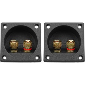 2 Pcs Square 2 Way Speaker Box Terminal Cup, Speaker Junction Box with Banana Connector for DIY Car Radio Speaker
