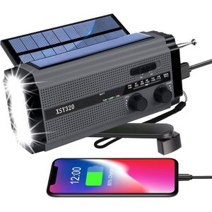 Noodradio solar opwindbaar - Radio - Noodradio - Weerradio - Radio voor Noodgevallen - Nood - Muziek - Nieuws - Noodpakket - Rampen - Praktisch - Zonneenergie