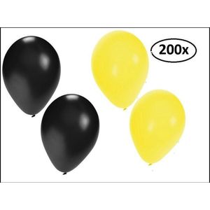 Ballonnen helium 200x zwart en geel