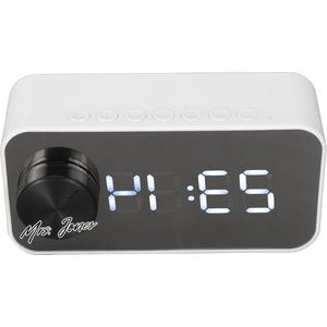 Mrs. Jones Digitale Wekkerradio met Luidspreker Draadloze Bluetooth-luidspreker met Spiegelklokdisplay Multifunctionele Digitale Wekker met HD-ruisonderdrukkende Microfoon - Wit .