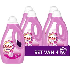 Robijn - Color Pink Sensation - Vloeibaar Wasmiddel - Voordeelverpakking - 4 x 20 Wasbeurten