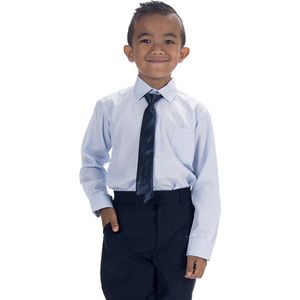 Kinderoverhemd lange mouw lichtblauw-122/128