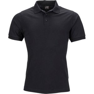 James and Nicholson Heren Elastisch Piqué Poloshirt (Zwart)