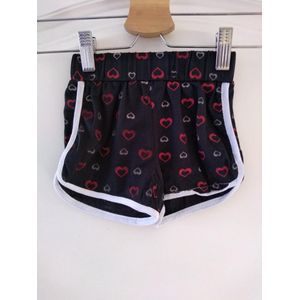 Meisjes korte broek Hart zwart 98/104