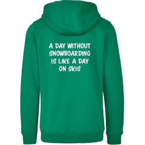 Wintersport hoodie forest green S - Snowboarding - soBAD. | Foute apres ski outfit | kleding | verkleedkleren | wintersporttruien | wintersport dames en heren | Snowboarding