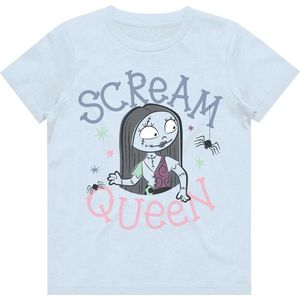 Disney The Nightmare Before Christmas - Scream Queen Kinder T-shirt - Kids tm 10 jaar - Blauw