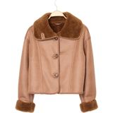 Trendyol - Twoaw26Mo00073 - Oversize Jas - Camel - Pluche Gedetailleerd