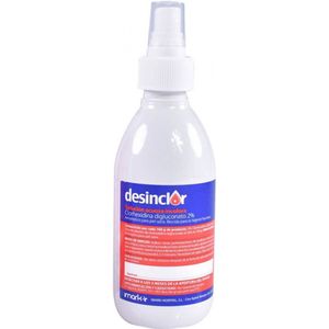 250 ml Chloorhexidine Oplossing 2% Kleurloos Effectief tegen Gram-positieve Bacteriën, Sommige Schimmels, Sommige Lipofiele Virussen. Sprayfles.
