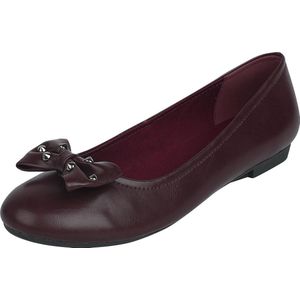 Rock Rebel by EMP Rode ballerina's met strik en studs - Dames - EU37