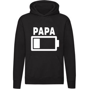 Papa Batterij leeg Hoodie | vader | kinderen | vaderdag | geboorte | zoon | dochter | sweater | trui | unisex | capuchon
