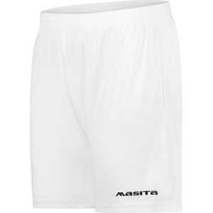 Masita | Sportbroek Dames & Heren Short Lima Sportbroek kort zonder binnenslip Sportshort - 100% Polyester Soepele Stof Vochtregulerend - WHITE - 128