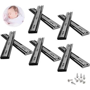 5 paar lade glijbanen voor volledige uitbreiding - 18 inch, zijmontage, zware belasting. Gemakkelijk duwen naar openen.