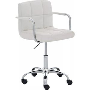In And OutdoorMatch Premium bureaustoel Lorena - Wit - Op wielen - 100% polyurethaan - Ergonomische bureaustoel - In hoogte verstelbaar - Voor volwassenen