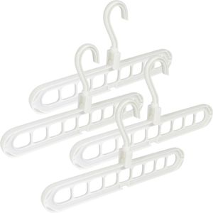 Benson Kledinghangers - 4x stuks - hout - anti slip - 45 cm - draaibare haak - kledingkast inruimen