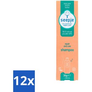 Seepje - Repair & Care Shampoo - Herstelt en Voedt het Haar - Navulling - 38 gr - Voordeelverpakking - 12 stuks