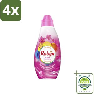 Robijn - Klein & Krachtig Classics Color Pink Sensation - Vloeibaar Wasmiddel - 19 Wasbeurten - Voordeelverpakking - 4 stuks - Wasmiddel - Gekleurde was
