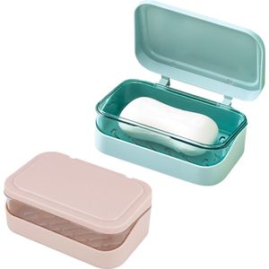 Inovra ® Dubbele Laag Zeepbakje met Afvoersysteem, Set van 2 voor Badkamer en Keuken