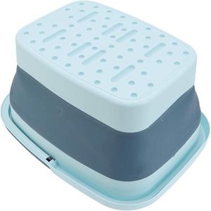 Voetenbad Portable Foot Spa Basin voor kamperen - Opvouwbaar Bump Dot Design (Blauw)