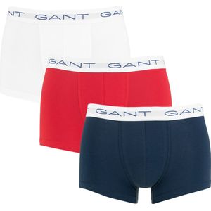 GANT essentials 3P boxers wit, blauw & rood - S