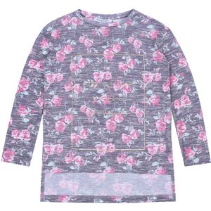 Grijze blouse met rozen