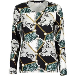 Blue Seven dames shirt LM off white print - maat 38