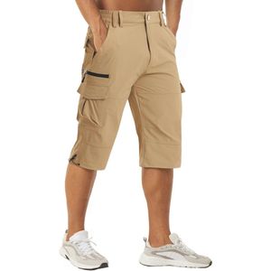 Heren Sneldrogende Werkshorts met Rits en Zakken voor Outdoor Activiteiten