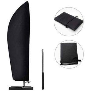 Parasolhoes - Weersbestendige Parasolhoes - 210D Oxford Stof Waterdicht - Staande Parasol - Patio Parasolhoes - met Rits & Staaf - Bananenparapluhoes 265cm(50cmx70cmx40cm） - Weerbestendig Robuust - Zwart