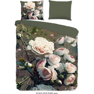 Pure Dekbedovertrek ""bloemen"" - Groen - (240x200/220 cm) - Microfiber