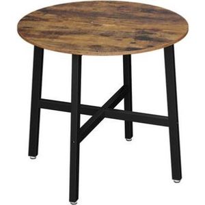 Segenn's Capetown eettafel ronde - tafel - industrieel design - bruin - zwart -  80 x 75 cm (Ø x H)