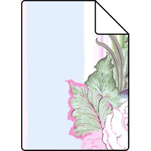 Proefstaal ESTAhome behang vintage bloemen licht roze en turquoise - 138113 - 26,5 x 21 cm