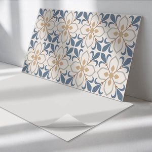 Wallfluent Vinyl Wandpaneel - Bloemenpatroon met bladeren Zelfklevende Wandbekleding - 120 cm x 60 cm - Beige Vinyl Wandpaneel - 1 stuk - Rechthoekig Wandbekleding Vinyl - Texturen Wandpaneel - Wandpaneel PVC - Wandpaneel Keuken en Badkamer