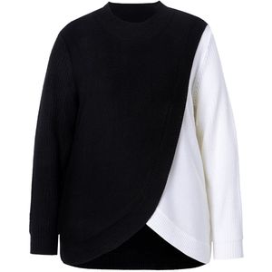 MIAMODA MIAMODA - Dames - Trui A-lijn colorblocking - Sneeuwwit - Maat 46+