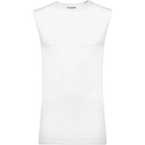 Slater 1700 - Stretch mouwloos T-shirt ronde hals wit S 95% organisch katoen 5% elastan