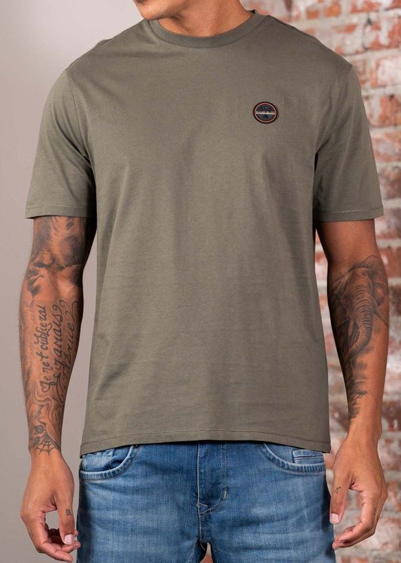T-Shirt Napapijri Men S-Badge SS 1 Tea Leaf-XS