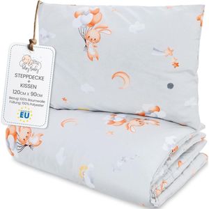 Kinder dekbed zonder hoes 90x120 cm - Katoenen baby deken en kussen set