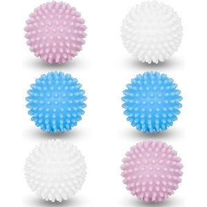 Famanu 6 stuks wasmachine droger bal, wasbal voor wasmachine, droger ballen voor wasdroger, herbruikbaar, voor het reinigen van huiskleding