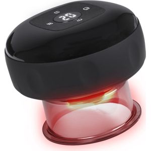 Cupping Cups - Slimme vacuüm cupping - Elektrisch verwarmd Gua Sha-apparaat - Meridian massager - 12 instellingen en temperaturen - Cuppingset - Zwart
