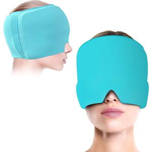 Rekbare koelpads voor hoofdpijn en migraine - Gelkoelmuts migrainemasker met reliëf - Hoofdpijn en migraine muts met gezwollen ogen