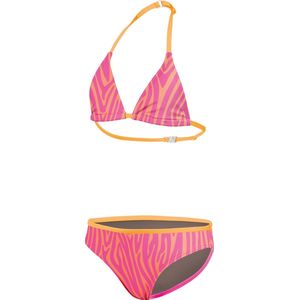 BECO zebra vibes triangel - bikini voor kinderen - roze/oranje - maat 164