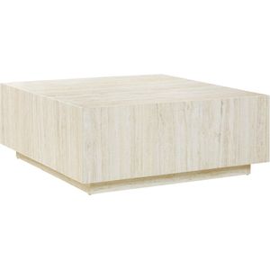 Salontafel Jip Travertin - MDF - Vierkant - 90x90cm - Hoogte 35 cm