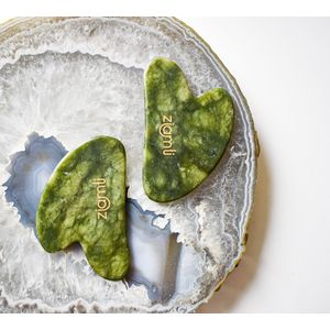 Ziamli Gua sha schraper - 100% groene jade - Gezicht massage - Gua sha massage
