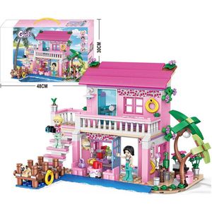 Girls Strandhuis - Speelgoed - Cadeau - Compatibel met Lego - Educatief - Plezier - Vriendjes - Zee - Zon