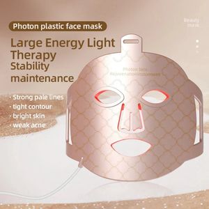 Led Masker Lichttherapie Nabij-Infrarood Roodlichttherapie voor Gezicht - Flexibel Siliconen Lichttherapiemasker voor Thuis - Huidverzorging - Roze led masker