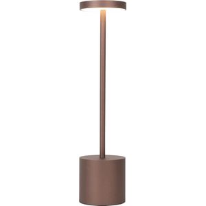 QAZQA dupont - Design Dimbare LED Draadloze Oplaadbare Tafellamp USB met Dimmer - 1 lichts - H 33.5 cm - Brons - Buitenverlichting