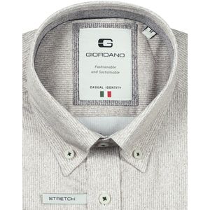 Giordano - Overhemd - Beige - Lange Mouw - Satin Stretch Micr
